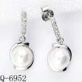 2015 Derniers styles Boucles d&#39;oreilles perles cultivées Argent 925 (Q-6952)